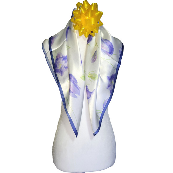 NWT Genuine 100% Mulberry Silk Satin Scarf 25"x25" Medium Square Shawl Wrap 5719 - Picture 6 of 8